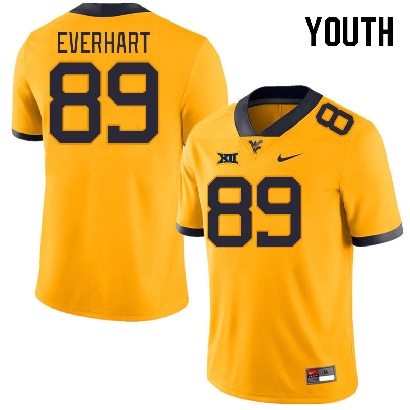 Youth #89 Carson Everhart West Virginia Mountaineers College Football Jerseys Stitched Sale-Gold - Click Image to Close